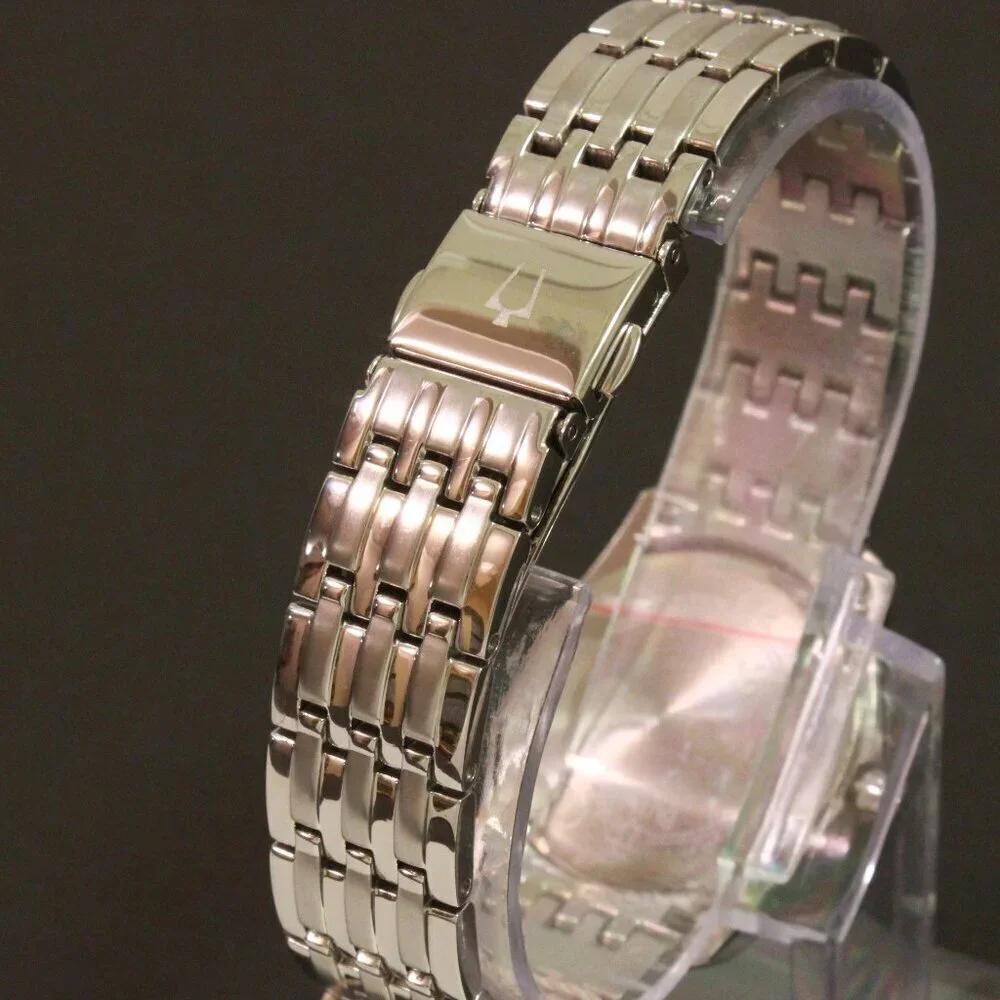 Bulova Ladies Classic Watch Silver Textured Dial Raised Indices Stainless 29mm - Picture 11 of 13
